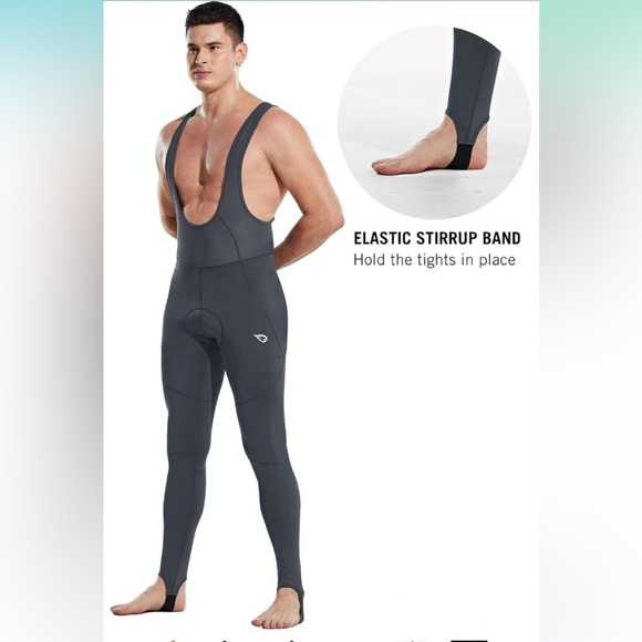 NWT Baleaf Men’s Fleece Lined Cycling Bib Pants - Picture 2 of 16